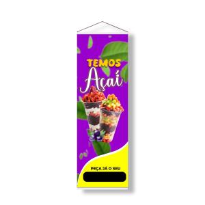 Banner - Açaí Lona 280g 30x100cm 4x0  Madeira e Cordinha 