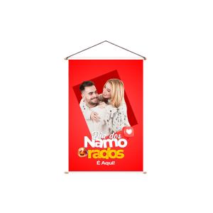 Banner - Dia dos Namorados Lona  4x0  Madeira e Cordinha 