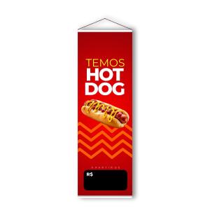 Banner - Hot Dog Lona 280g 30x100cm 4x0  Madeira e Cordinha 