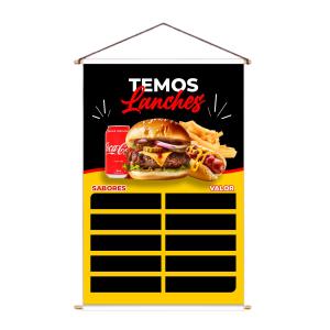 Banner - Lanches Lona 280g  4x0  Madeira e Cordinha 