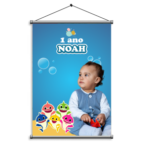 Banner Personalizado 80x120 Lona  4x0  Bastão, Ponteira e Cordão 