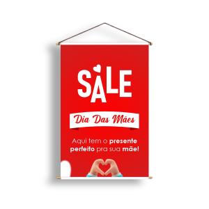Banner Pronto Sale | Dia Das Mães Lona 280g  4x0  Madeira e Cordinha 