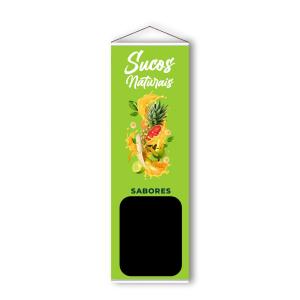 Banner - Suco Natural Lona 280g 30x100cm 4x0  Madeira e Cordinha 