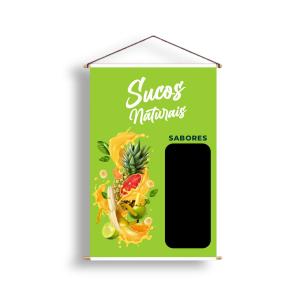 Banner - Suco Natural Lona 280g  4x0  Madeira e Cordinha 