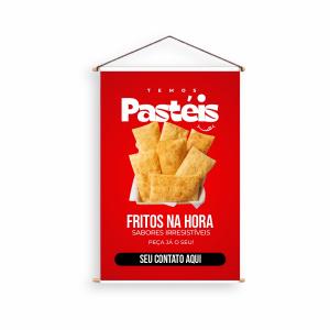 Banners c/ Arte Pronta Lona  Impressão Digital Solvente 4 cores  Bastão, Ponteira e Cordão 