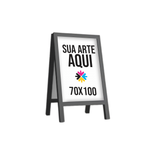 Cavalete Para Banner - Impressão em Lona Personalizada Lona 70x100 4x0  Madeira e Lona 