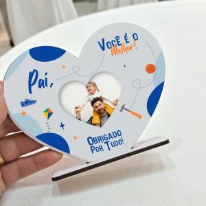 Kit 50 Lembrancinhas | Dia dos Pais Coração Mdf MDF 13x10cm 4x0  Com Recorte 