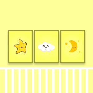 Kit Quadro Decorativo Infantil MDF 20x30 4x0   