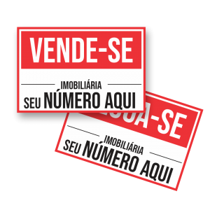 PLACA IMOBILIÁRIA ADESIVADA Eucatex 60x40 4x0  Corte Reto 