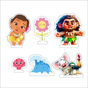 Totens Moana Baby mdf Decoração Festa MDF  4x0  Corte a Laser 