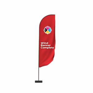WIND BANNER Estrutura Alumínio -GG 360x65cm - GG  Tecido Tactel Com Base Tecido 2.90m. Confira o gabarito antes de enviar sua arte.